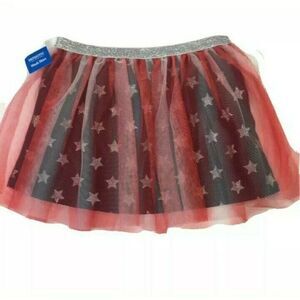 Way to Celebrate Patriotic Red White Blue Tulle Skirt Size 7/8